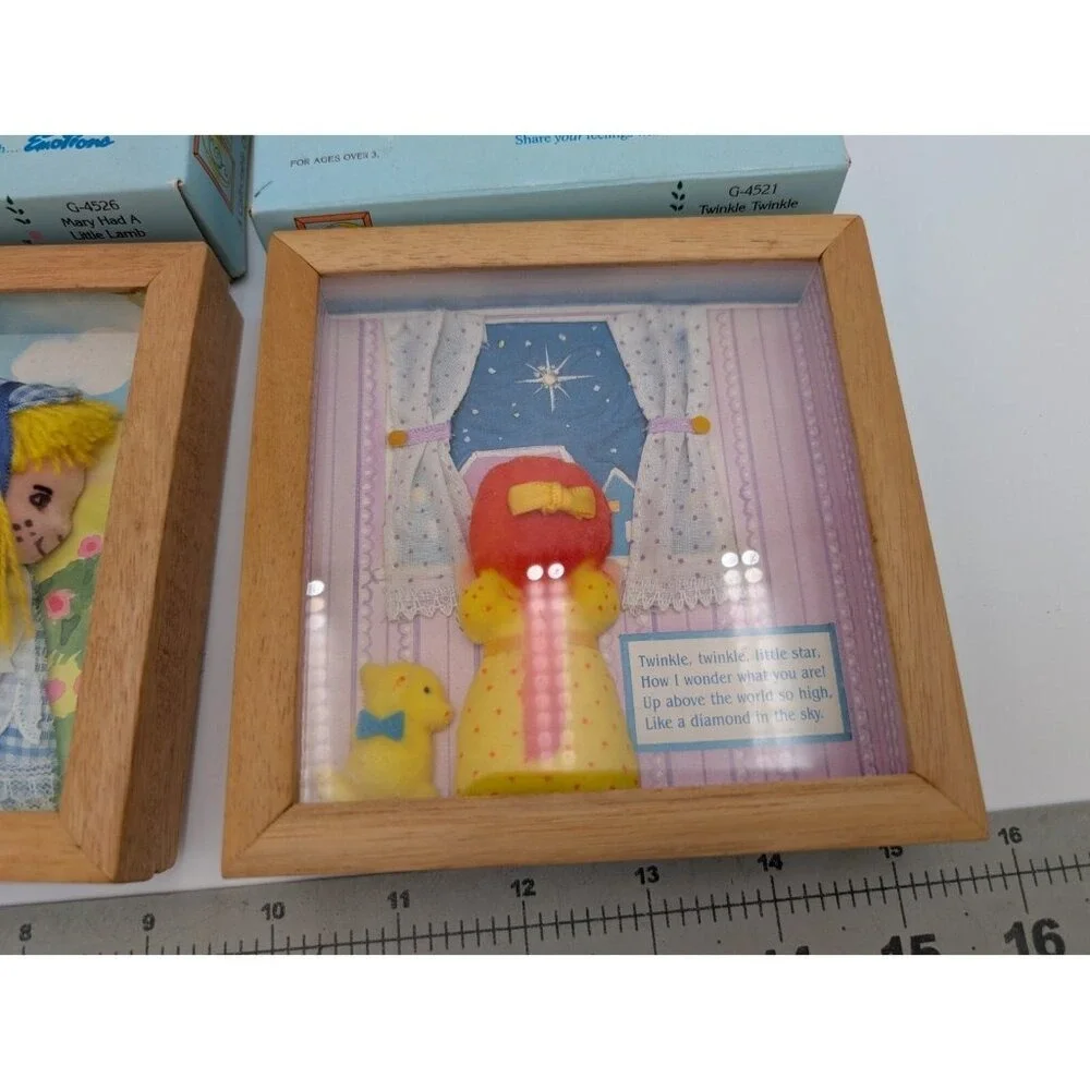 Mattel Emotions Once Upon A Time Shadowbox Photo Frame Nursery Rhymes Lot of 2‎